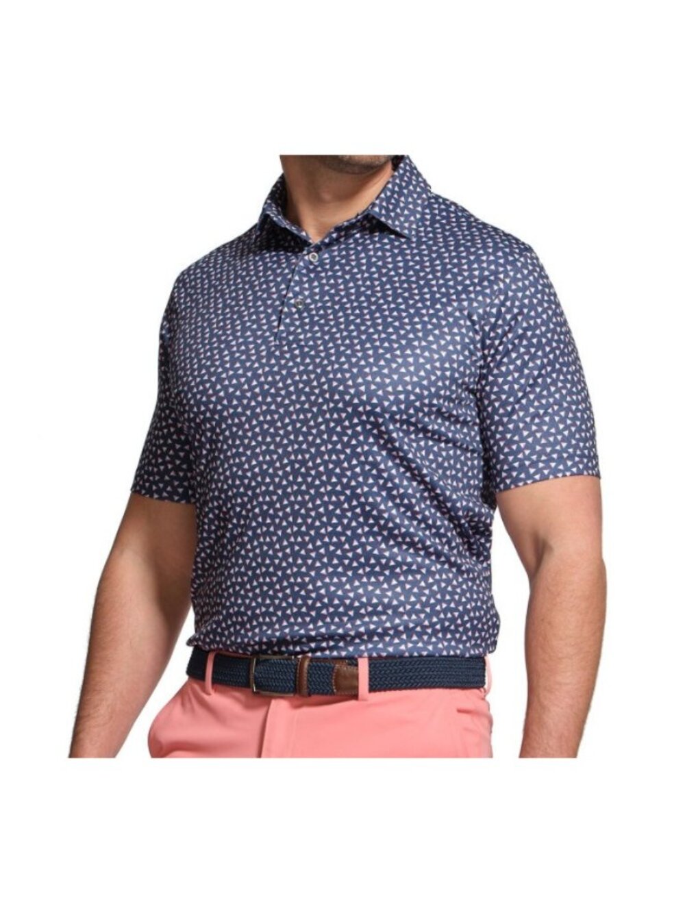 Greg Norman Navy/Multicolor Men's Moisture Wicking Performance Golf Polo- XXL
